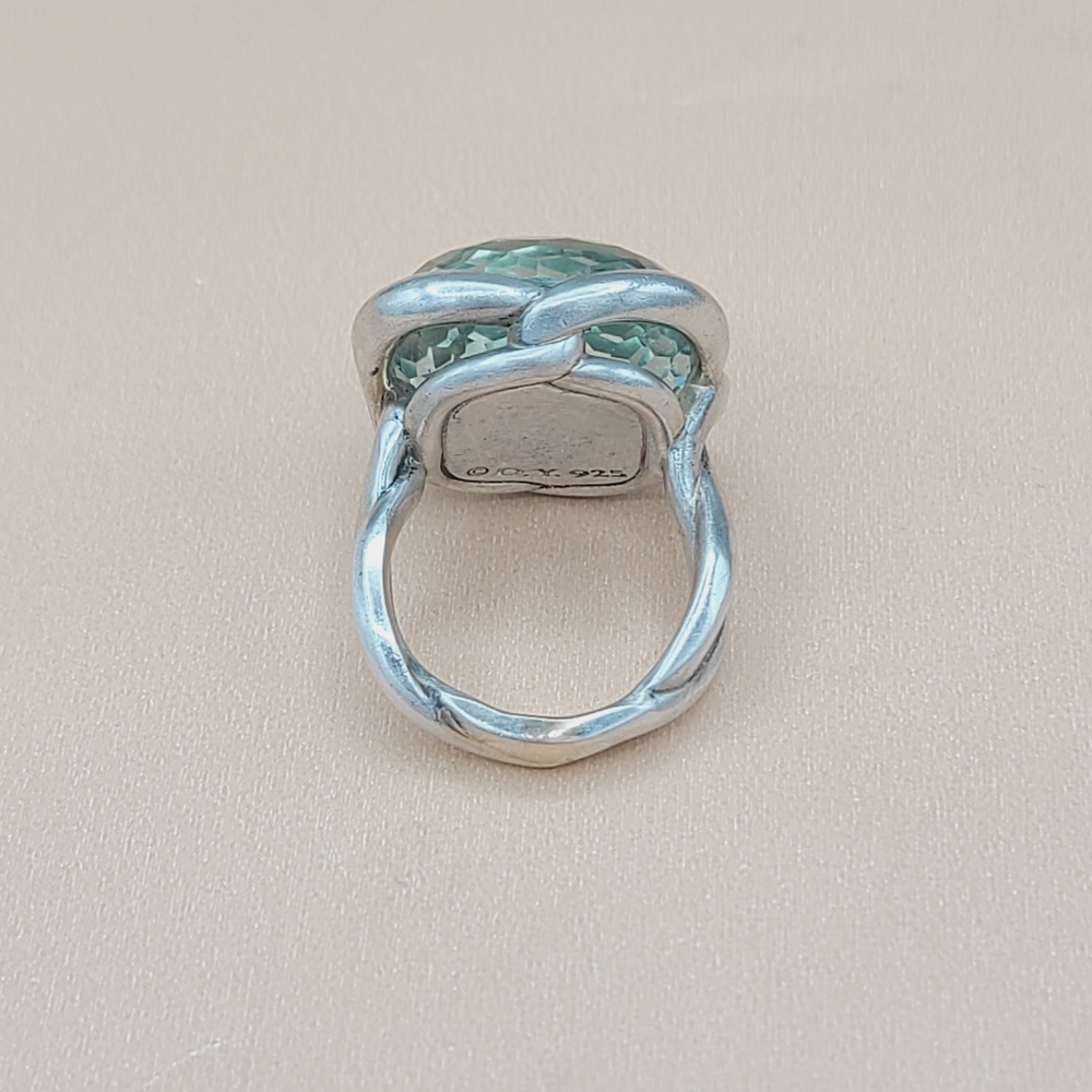 David Yurman 20mm Prasiolite Continuance Ring - Picture 5 of 10